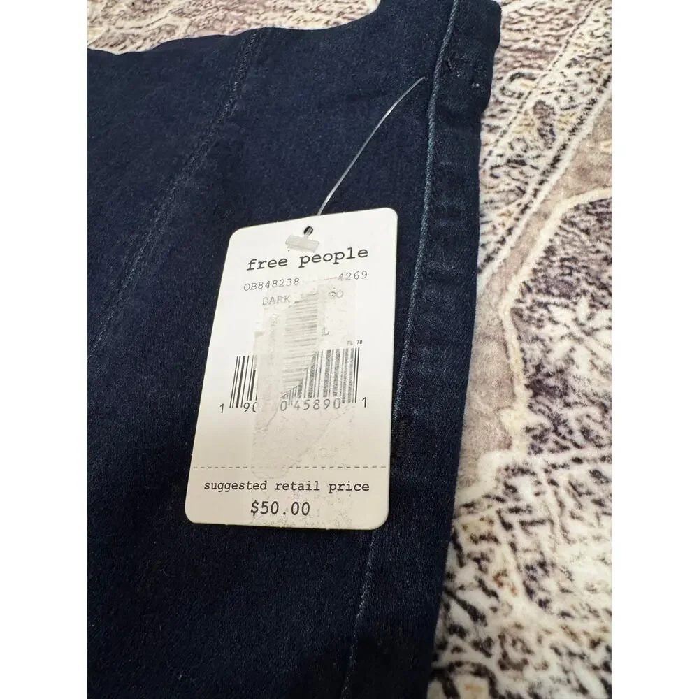 NWT FREE PEOPLE Denim Mini Skirt With Elastic Waist